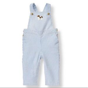 3/$15 Janie & Jack 6-12M Blue Stripe Overalls